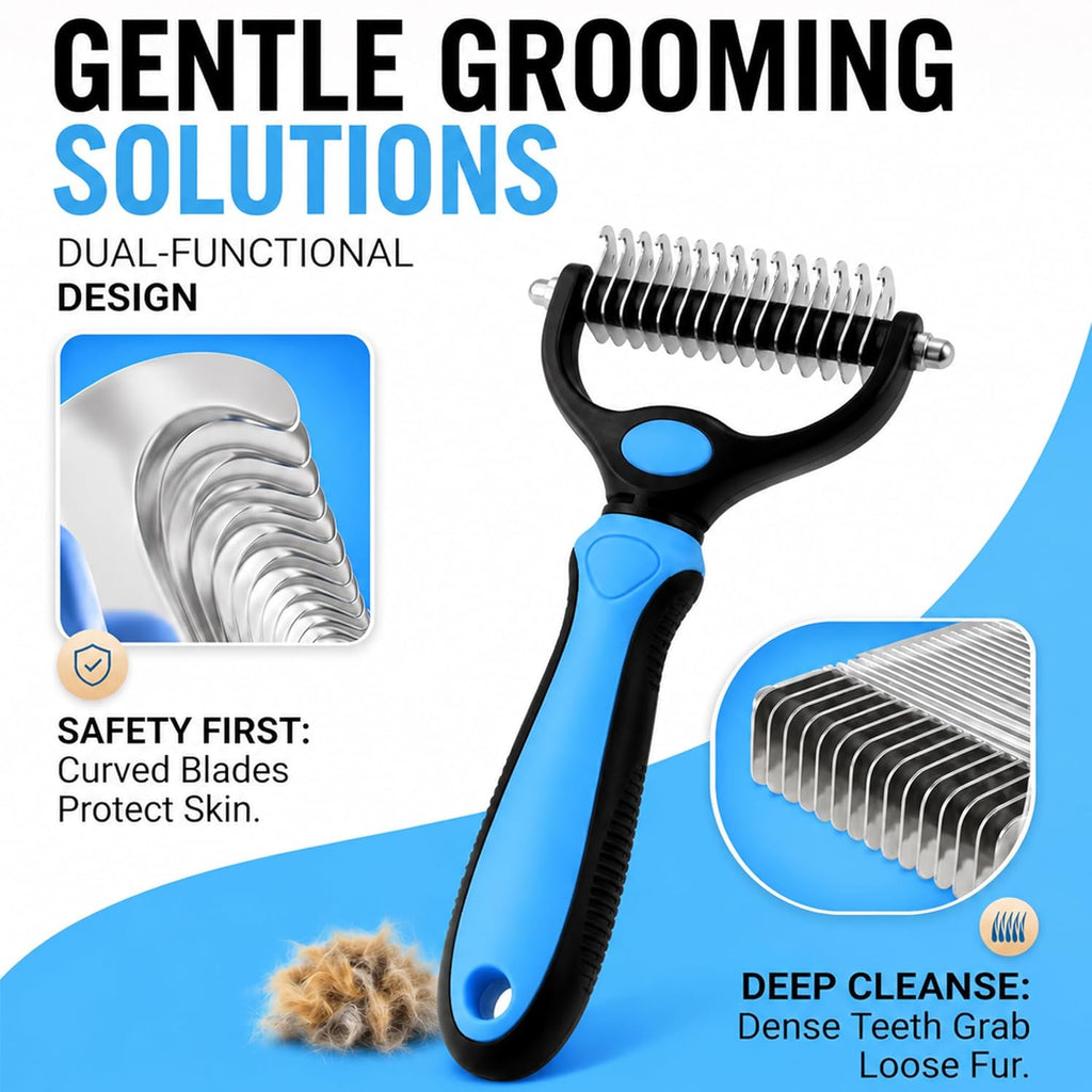 Petvibelab Professional Grooming Kit – Deshedding Brush & Nail Clipper Set