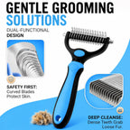 Petvibelab Professional Grooming Kit – Deshedding Brush & Nail Clipper Set